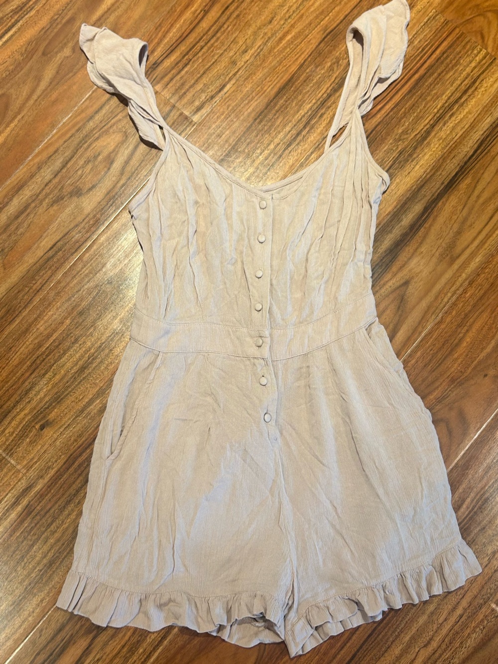 Urban outfitters cream beige ruffle romper size small